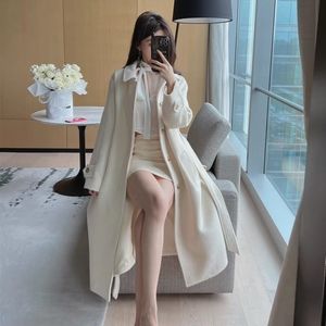 [SOLD] Ivory Wool Blend Long Coat